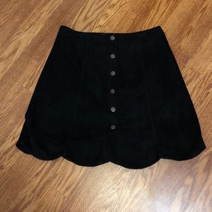Suede Scalloped Skirt
